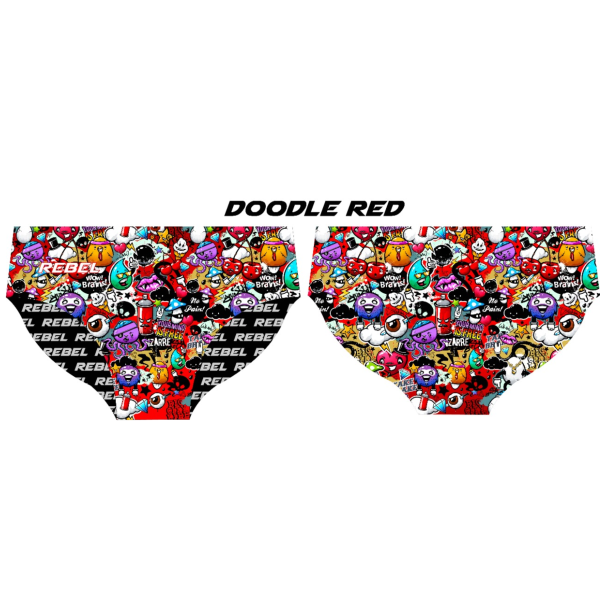 Rebel Mens Speedos - Doodle Red