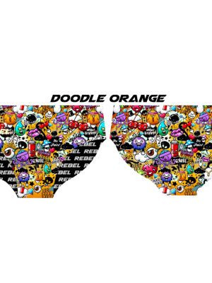 Rebel Mens Speedos - Doodle Orange