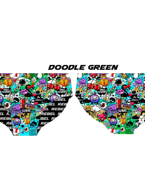 Rebel Mens Speedos - Doodle Green