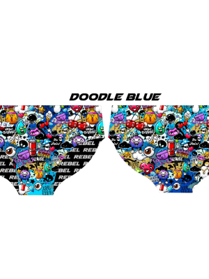 Rebel Mens Speedos - Doodle Blue