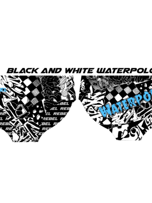Rebel Mens Speedos - Black and White Waterpolo